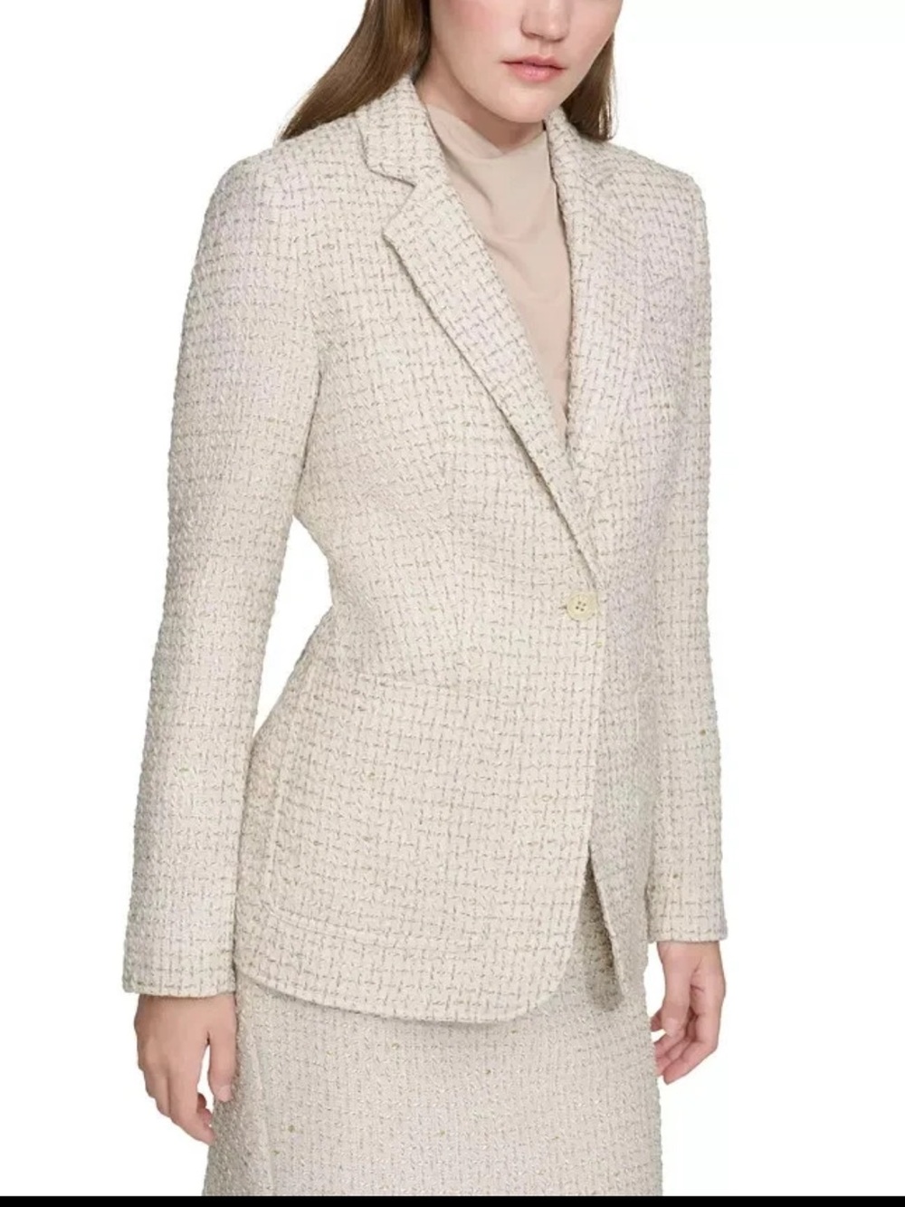 Calvin Klein Cream Single-Button Blazer